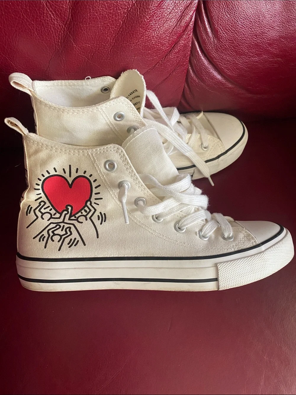 Keith Haring Signed Canvas High Top Sneakers 6